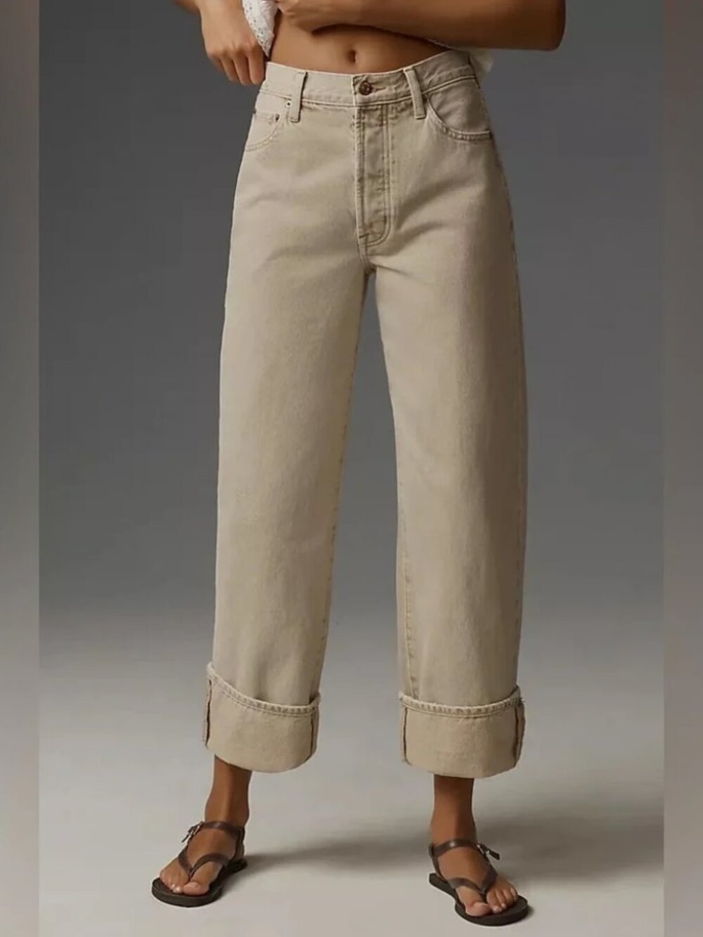 Pistola Ryder High-Rise Straight-Leg Cuffed Jeans